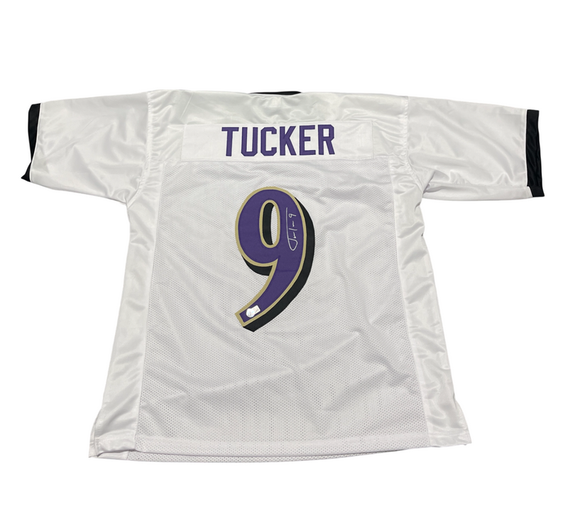 Justin Tucker Signed Baltimore Ravens Custom Jersey Beckett Witness BAS COA