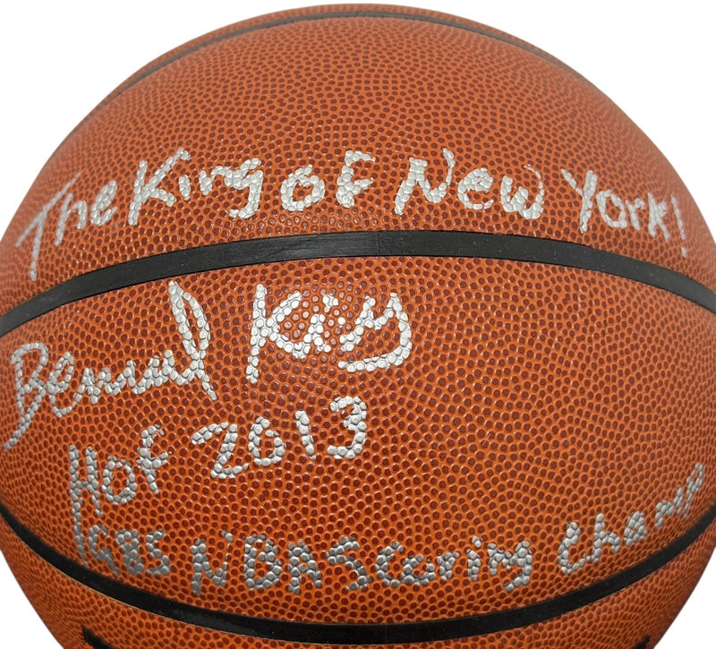 Bernard King Signed Wilson NBA Basketball w/ 3 Insc Beckett Witness BAS COA
