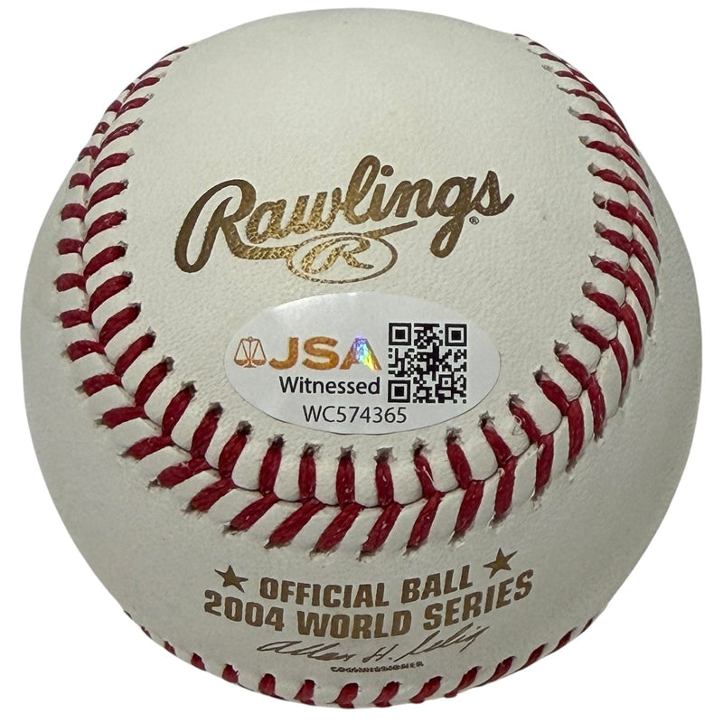 Curt Schilling Signed 04 World Series Baseball w/ I Bled for the Sox JSA Wit COA