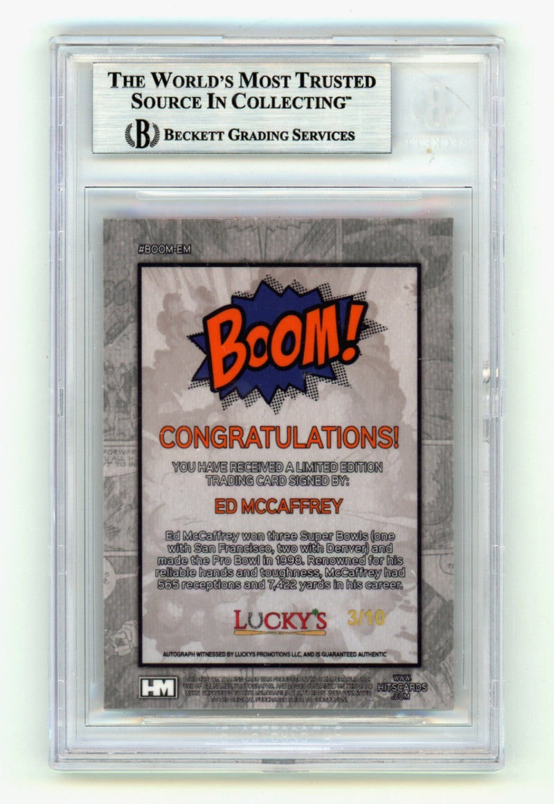 Ed McCaffrey 2024 Hits Memorabilia BOOM Gold /10 Signed BGS BAS Auto Denver