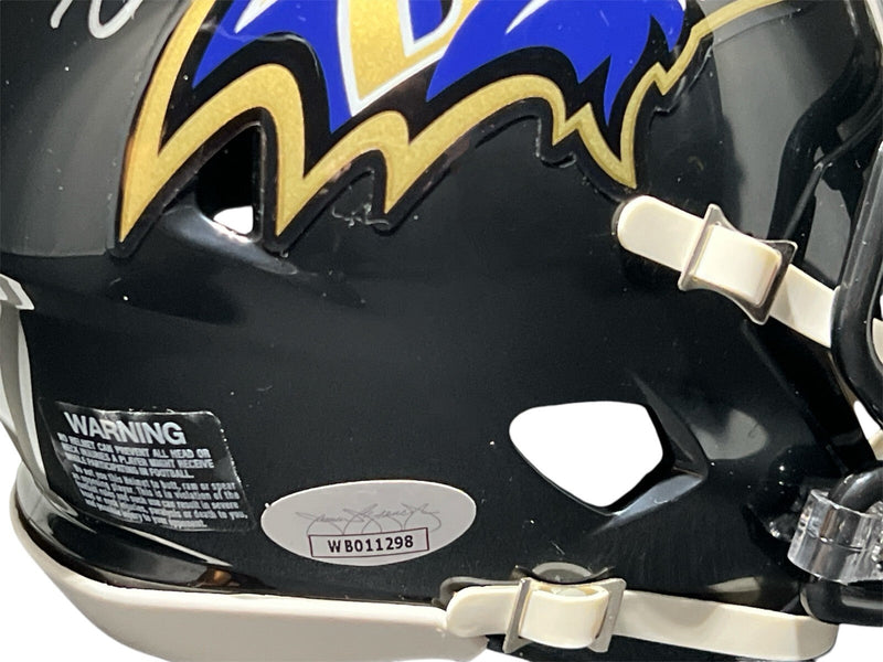 Zay Flowers Signed Baltimore Ravens Speed Mini Helmet JSA Witness COA