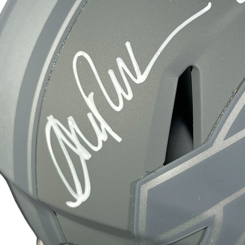 Kelly Reed Thomas Triple Signed Bills Slate Mini Helmet Beckett Wit BAS COA