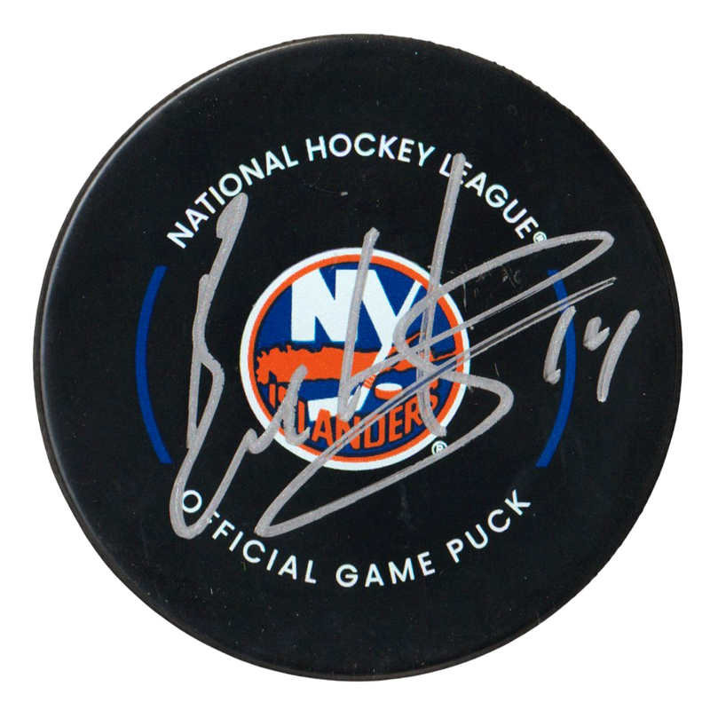Bo Horvat Signed New York Islanders Game Official Puck Beckett Witness BAS COA