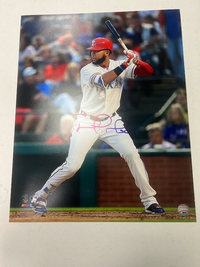 Nomar Mazara Signed Auto Autographed 16x20 Photo LSCM COA HOLO Texas Rangers PF