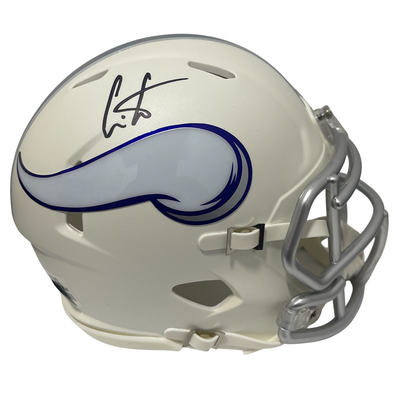 Cris Carter Signed Minnesota Vikings Alt White Mini Helmet Beckett Wit. BAS COA