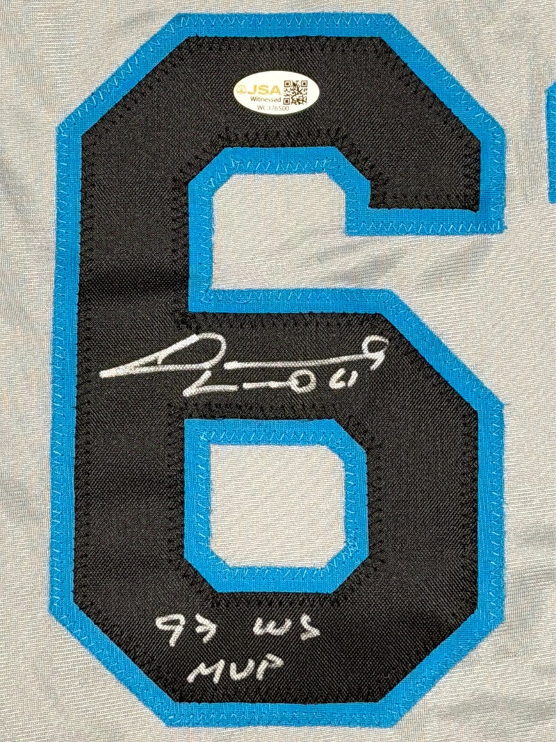Livan Hernandez Signed Marlins Custom Jersey w/ 97 WS MVP JSA Witness COA