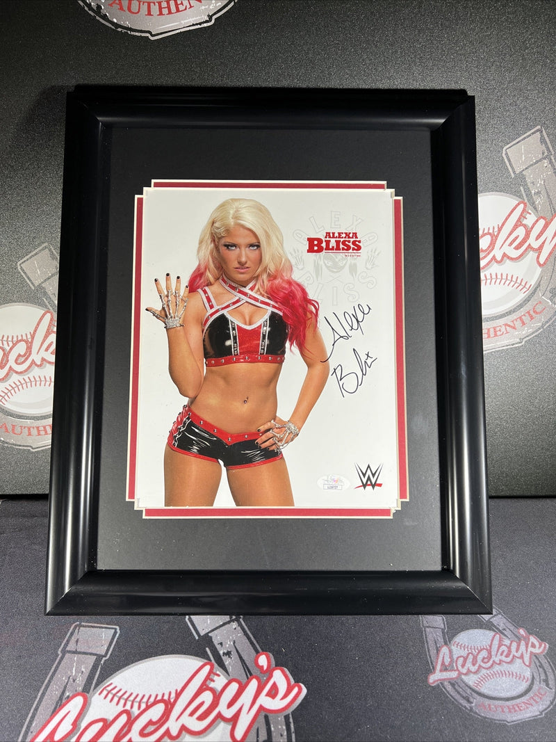 Alexa Bliss Signed Framed 8x10 Photo 2017 Rookie Year WWE Promo RC JSA COA