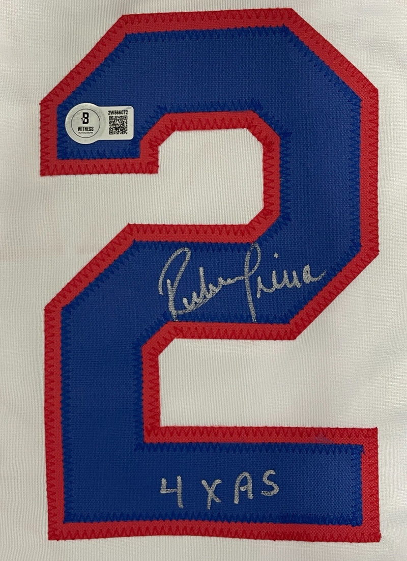 Ruben Sierra Signed Texas Rangers Custom Jersey w/ 4x AS Beckett Witness BAS COA