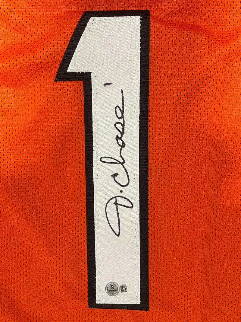 Ja'Marr Chase Signed Cincinnati Bengals Custom Orange Jersey Beckett BAS COA