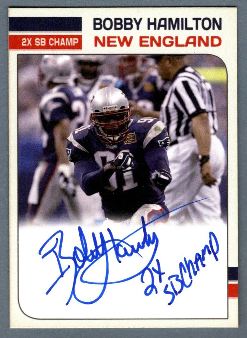 Bobby Hamilton Signed Auto Custom Card w/ 2 SB Champ Insc. LSCM COA Patriots