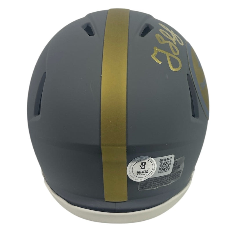 Greg Lloyd Signed Steelers Slate Mini Helmet w/ 5x Pro Bowl Beckett Wit BAS COA