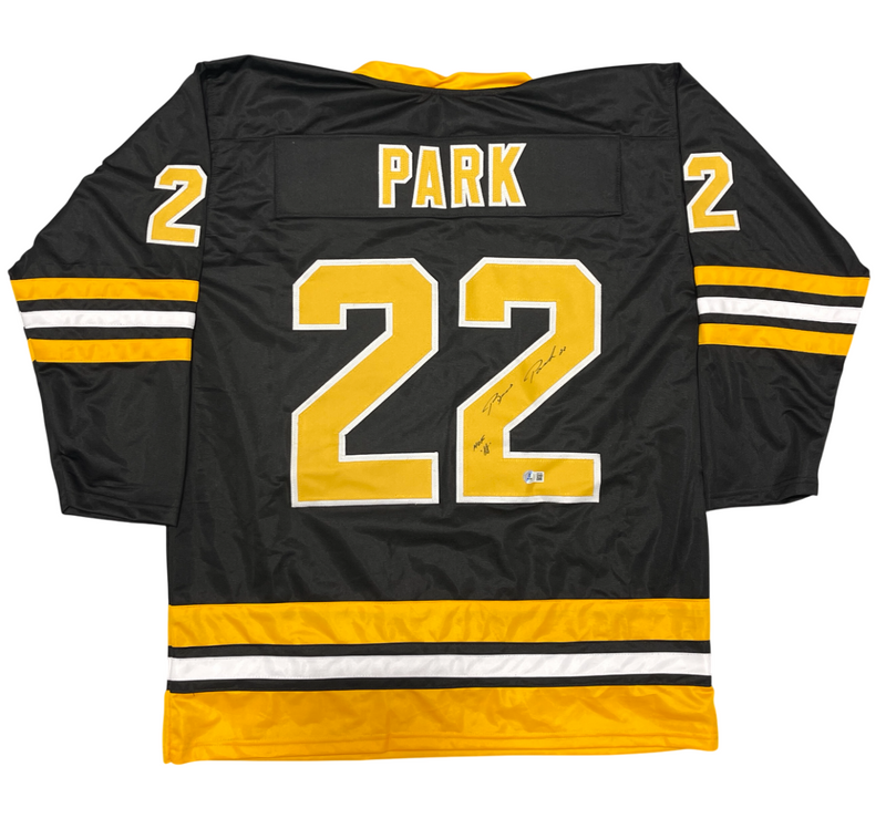 Brad Park Signed Boston Bruins Custom Jersey w/ HOF 88 Beckett Witness BAS COA
