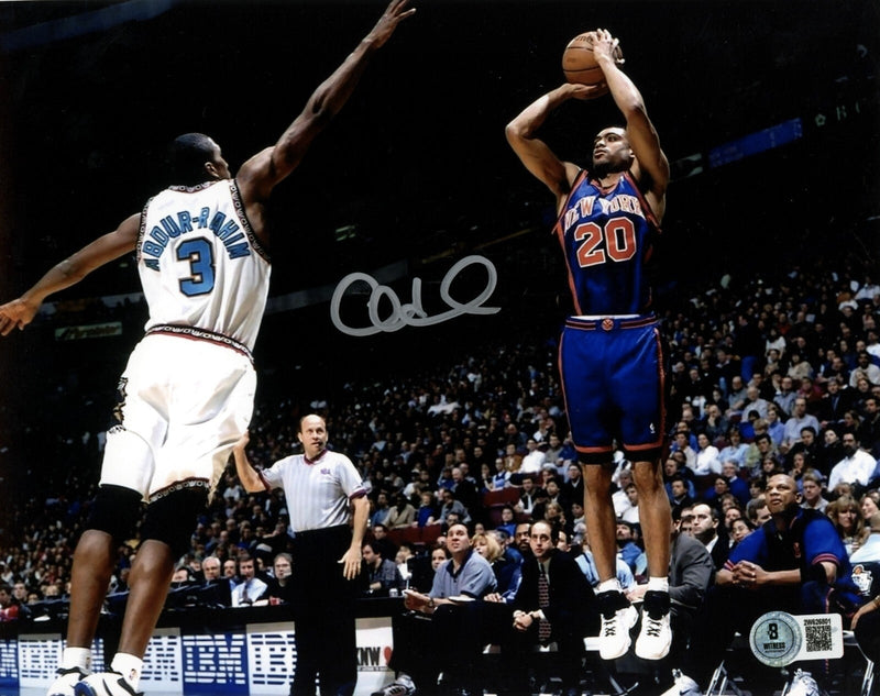 Allan Houston Signed New York Knicks 8x10 Photo Beckett Witness BAS COA