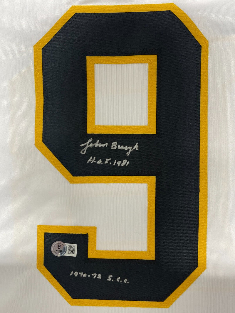 Johnny Bucyk Signed Bruins Custom Jersey HOF 1981 + SCC Beckett W BAS COA