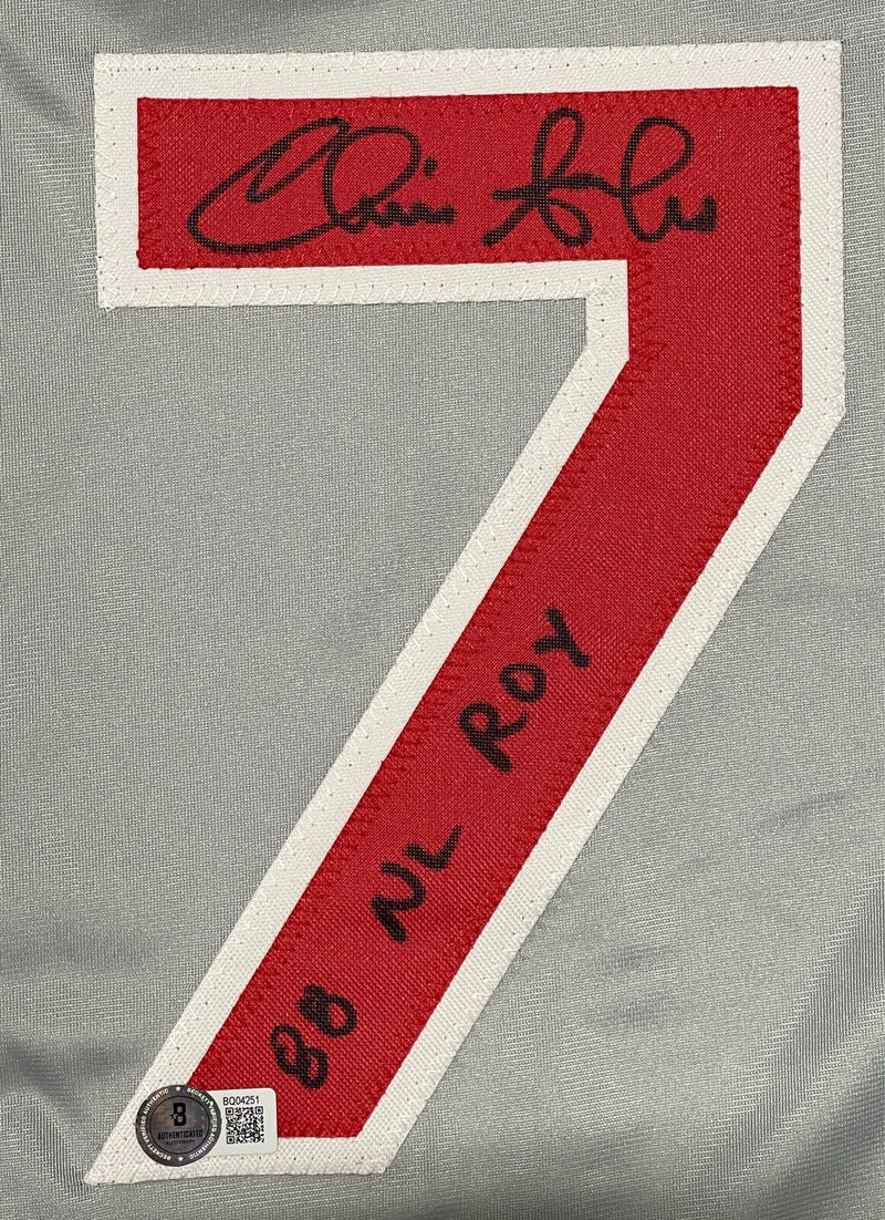 Chris Sabo Signed Autographed Reds Custom Jersey w/ 88 NL ROY Beckett BAS COA