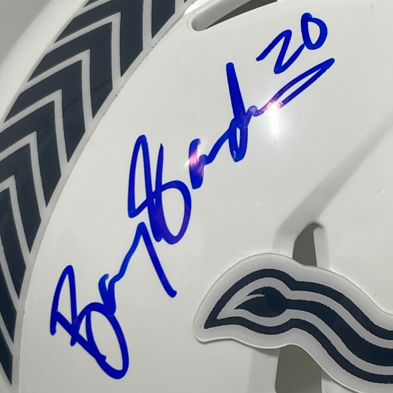 Barry Sanders Signed Detroit Lions Salute Mini Helmet Beckett Witness BAS COA