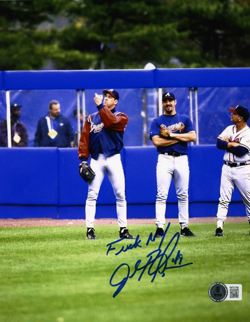 John Rocker Signed Atlanta Braves 8x10 Photo w/ F**k NY Beckett Witness BAS COA