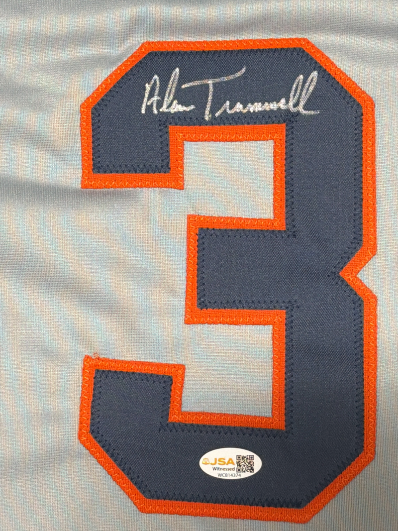 Alan Trammell Signed Autographed Detroit Tigers Custom Jersey JSA Witness COA