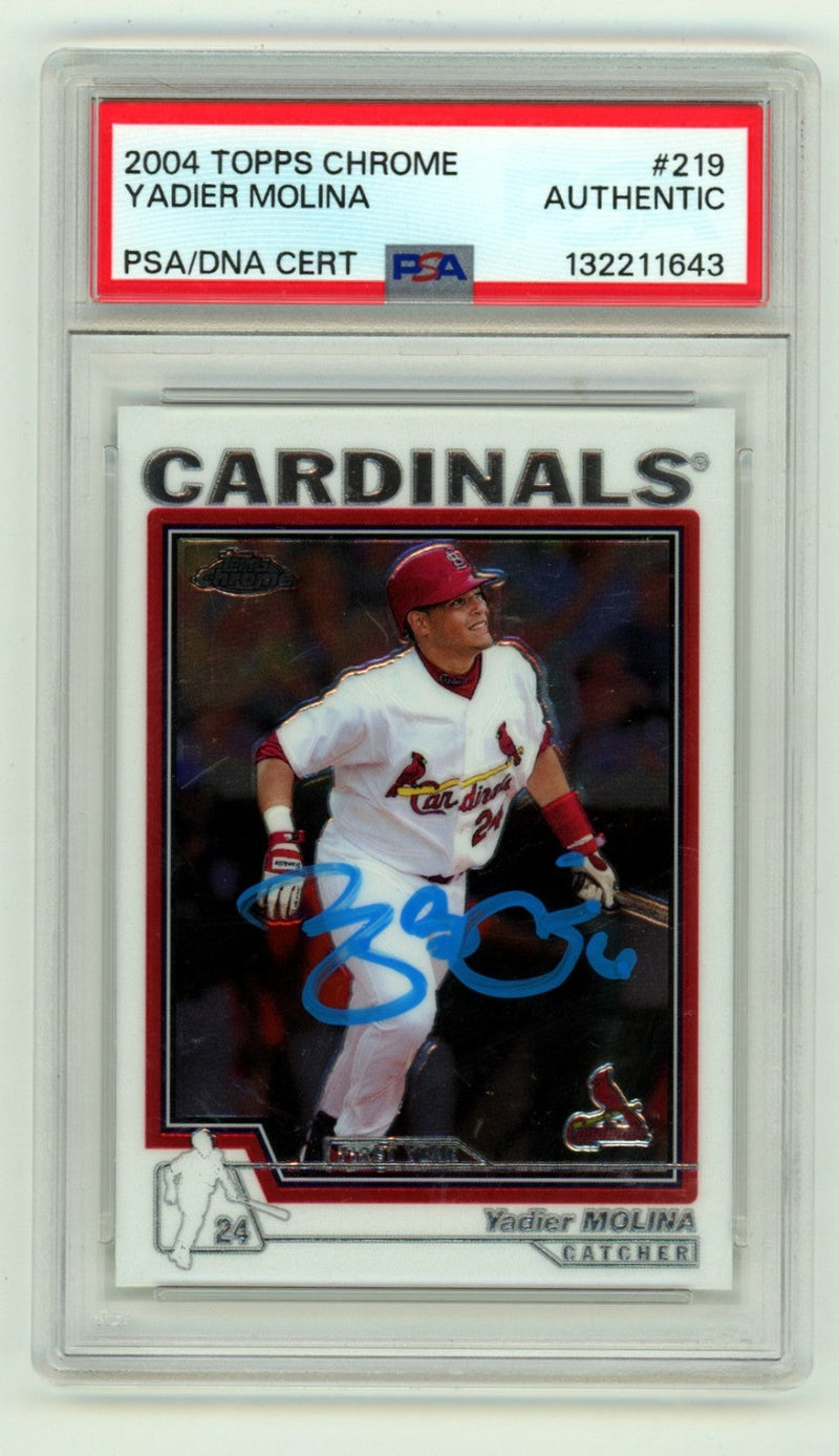 Yadier Molina 2004 Topps Chrome #219 Signed RC PSA Authentic Auto Cardinals