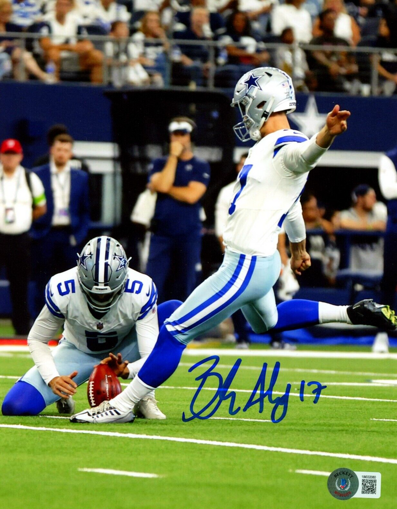 Brandon Aubrey Signed Dallas Cowboys 8x10 Photo Beckett Witness BAS COA #3