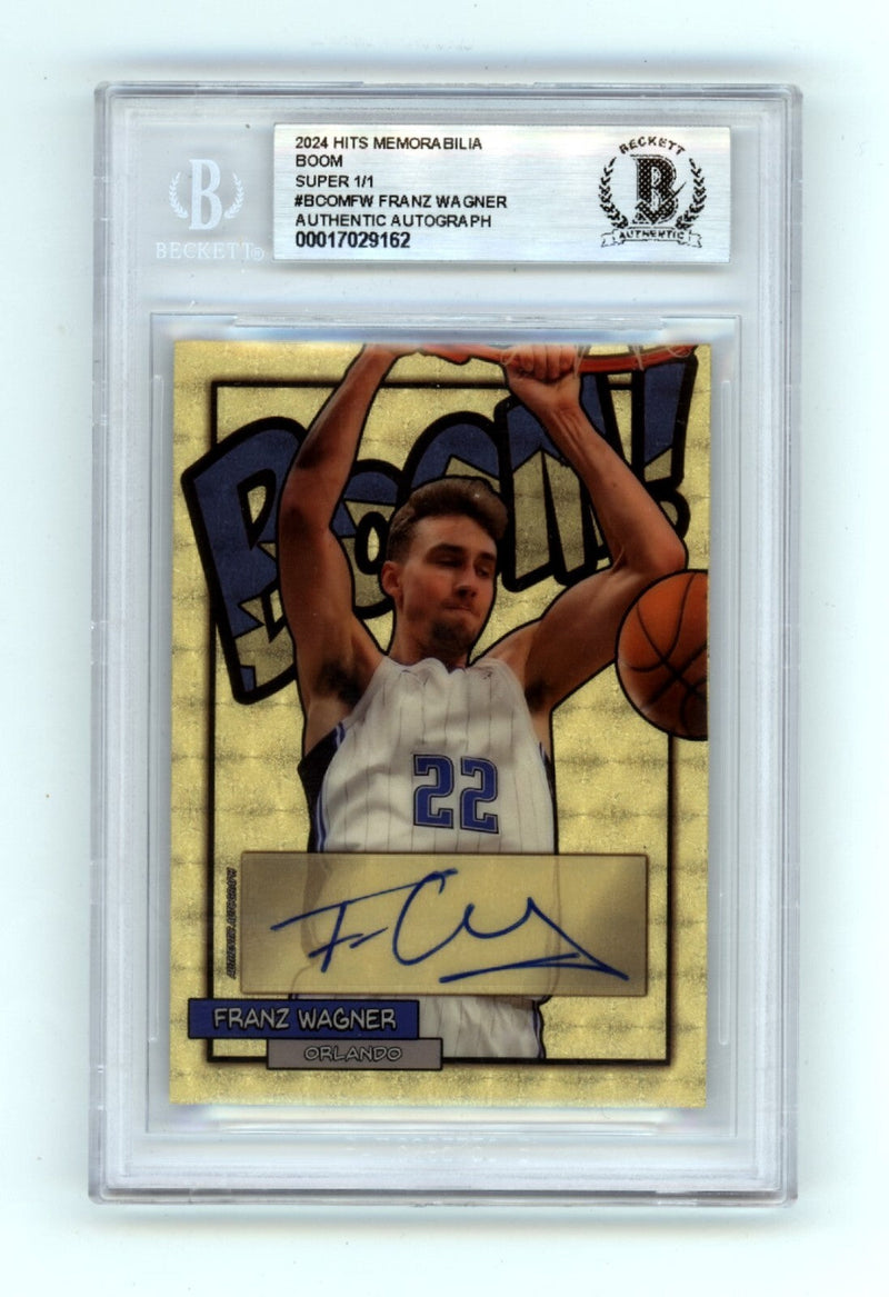 Franz Wagner 2024 Hits Memorabilia BOOM Super #1/1 Signed BGS BAS Auto Magic