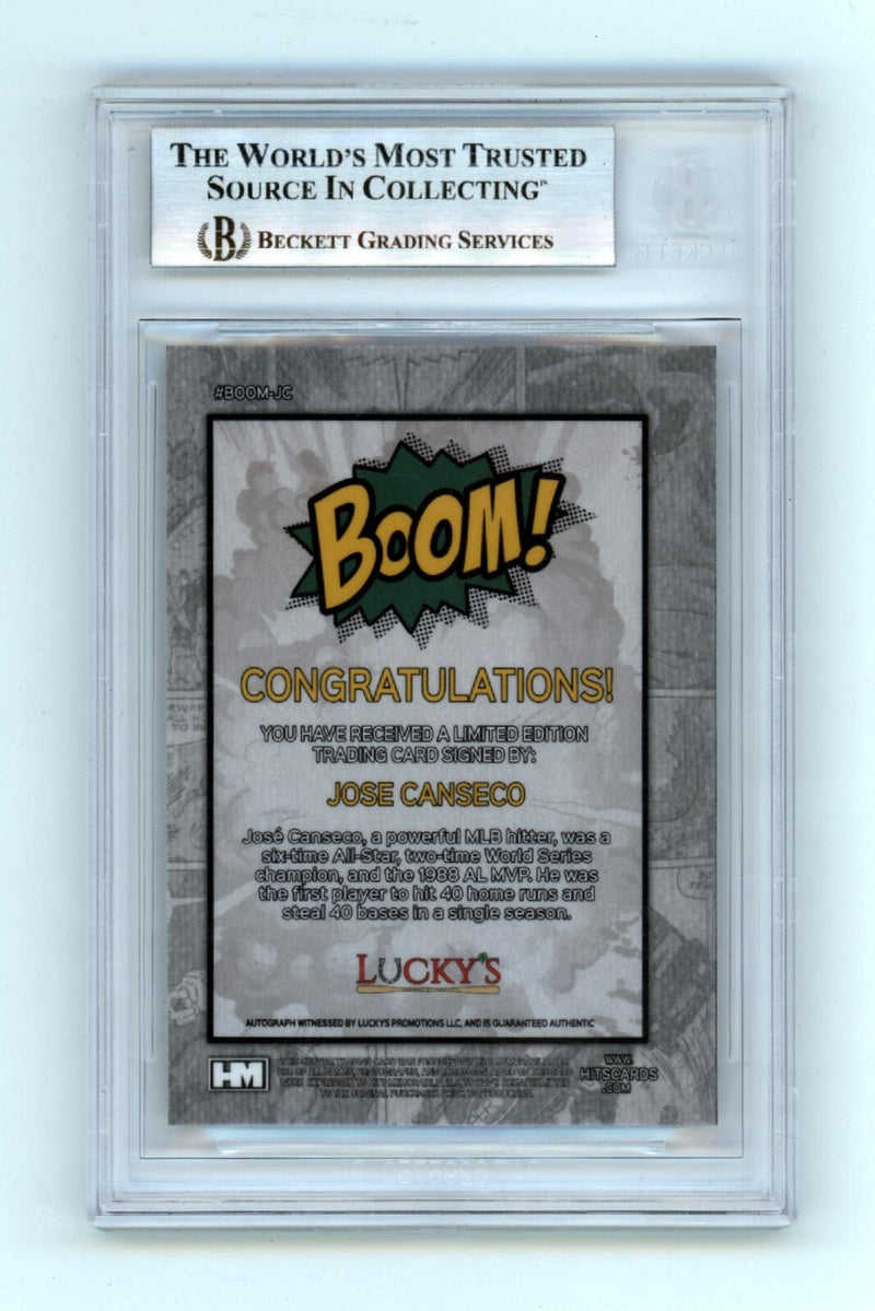 Jose Canseco 2024 Hits Memorabilia BOOM Silver Signed BGS BAS Auto Athletics