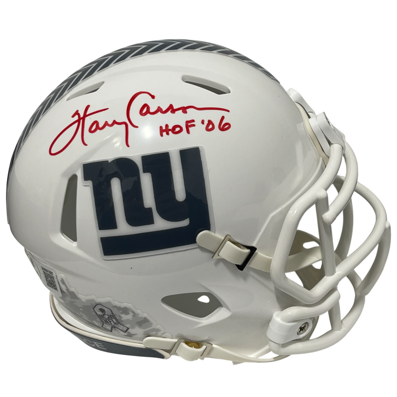 Harry Carson Signed Giants Salute 24 Mini Helmet w/ HOF 06 Beckett Wit BAS COA