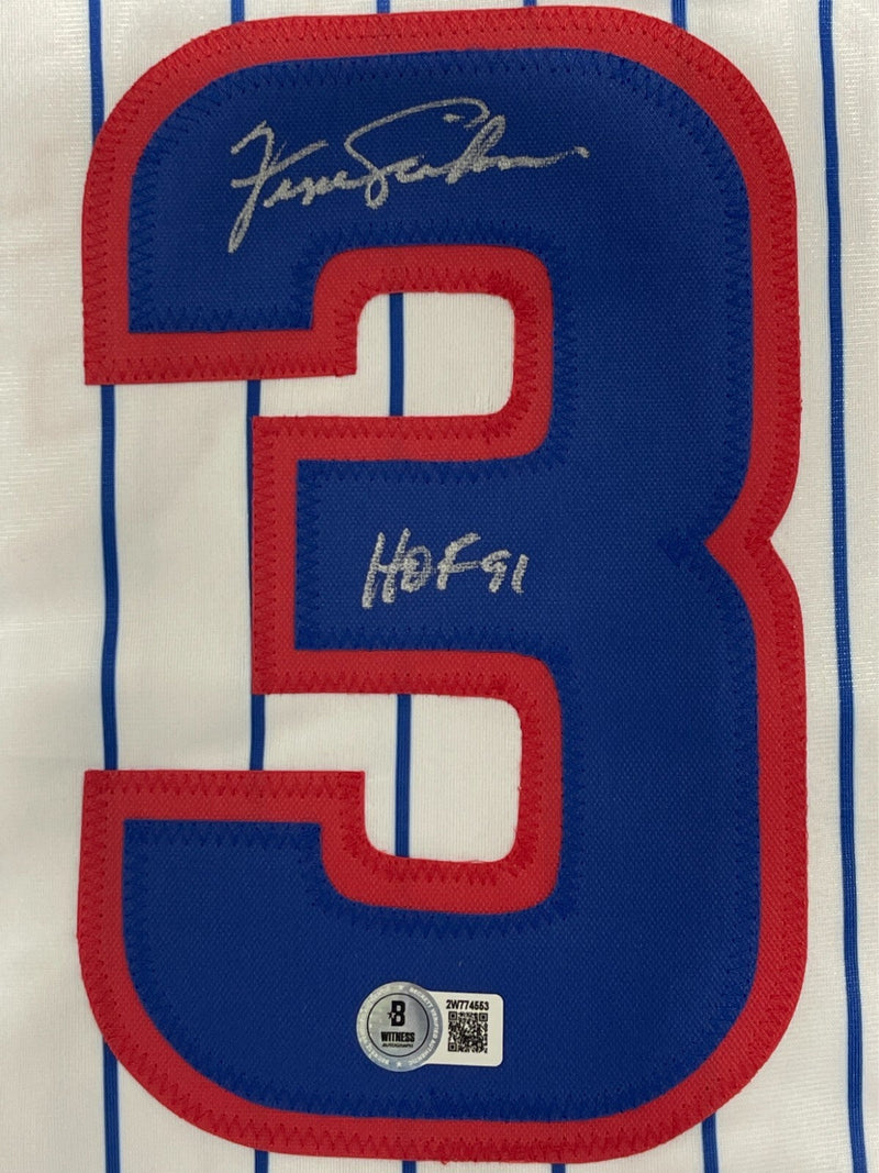 Fergie Jenkins Signed Chicago Cubs Custom Jersey w/ HOF 91 Beckett Wit BAS COA