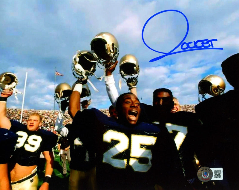 Raghib Rocket Ismail Signed Notre Dame 8x10 Photo Beckett Witness BAS COA #3