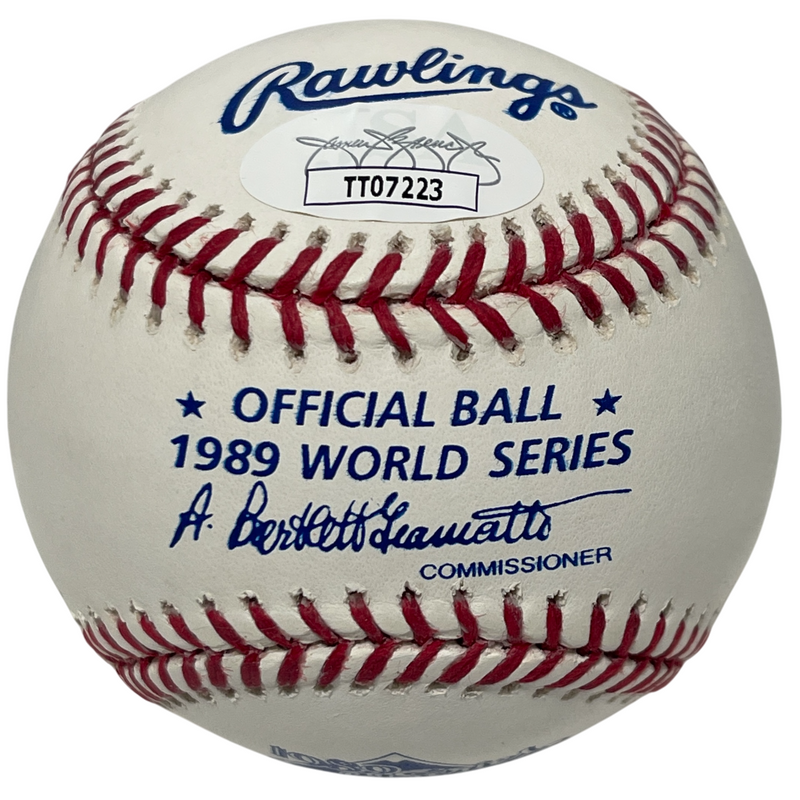 Mark McGwire & Jose Canseco Dual Signed 1989 World Series WS Baseball In JSA COA