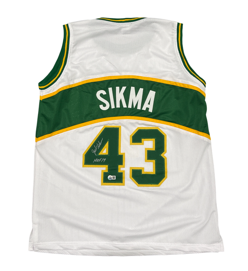 Jack Sikma Signed Seattle Sonics Custom Jersey w/ HOF 19 Beckett Witness BAS COA