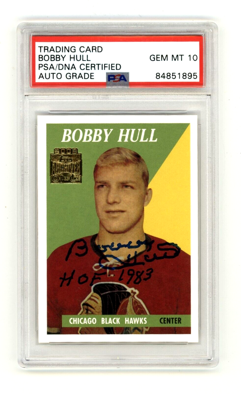 Bobby Hull 2002-03 Topps O-Pee-Chee Archives Rookie Reprint HOF 1983 PSA 10 Auto