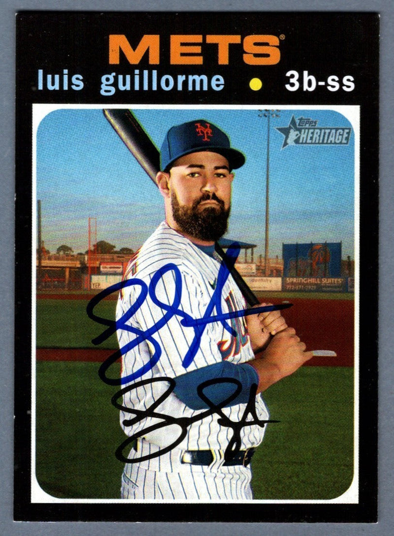 Luis Guillorme Signed 2020 Topps Heritage High Number 682 LSCM COA New York Mets