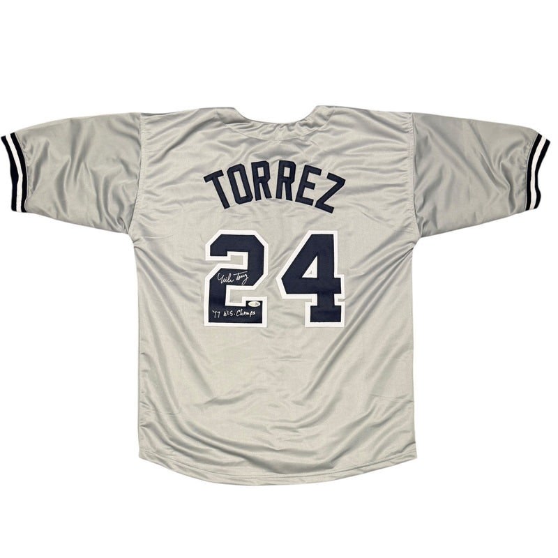 Mike Torrez Signed New York Yankees Custom Jersey w/ 77 WS Champs JSA Wit COA