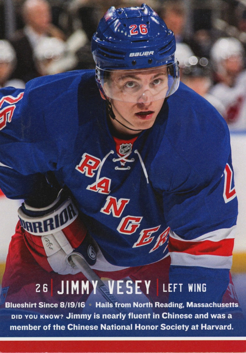Jimmy Vesey Signed Autographed New York Rangers Photo Card NY Rangers COA