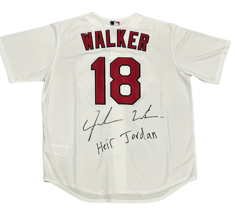 Jordan Walker Signed Auto Cardinals Official Nike Jersey "Heir" Beckett BAS COA