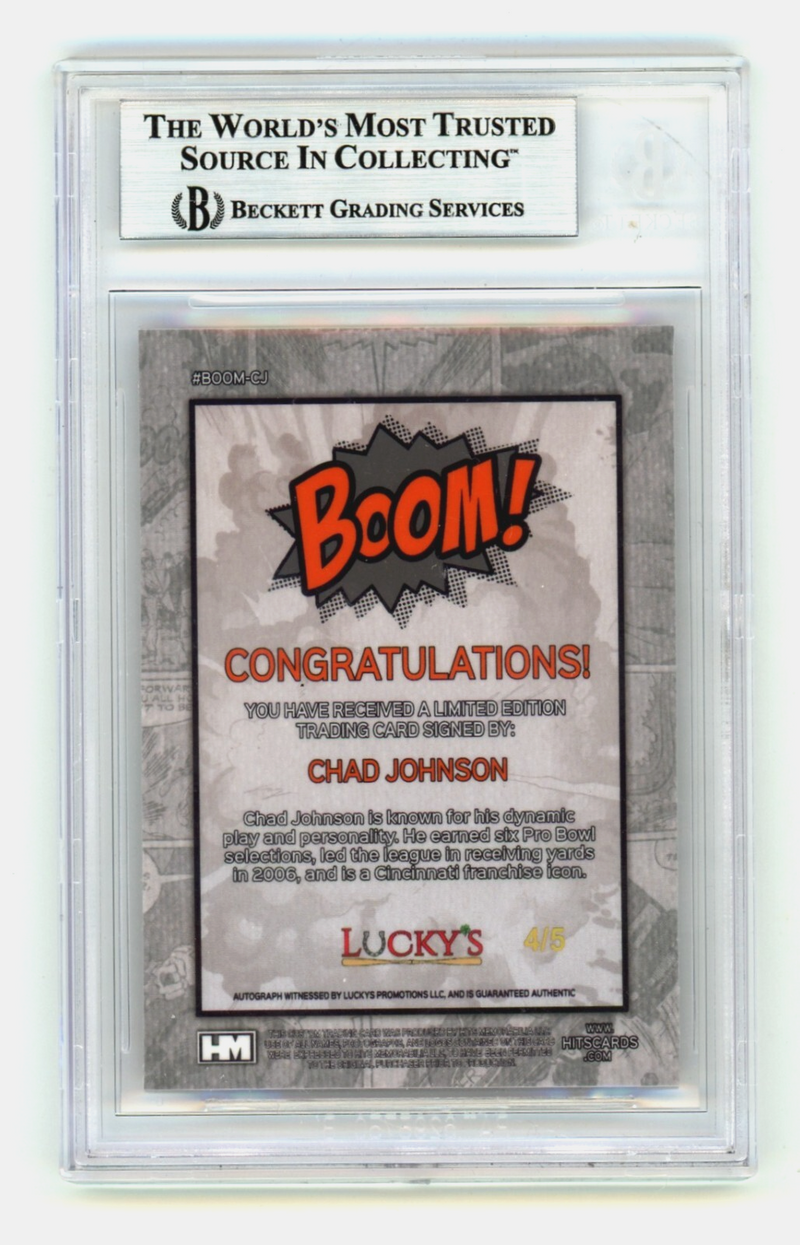 Chad Johnson 2024 Hits Memorabilia BOOM Orange /5 Signed BGS BAS Auto Cincinnati