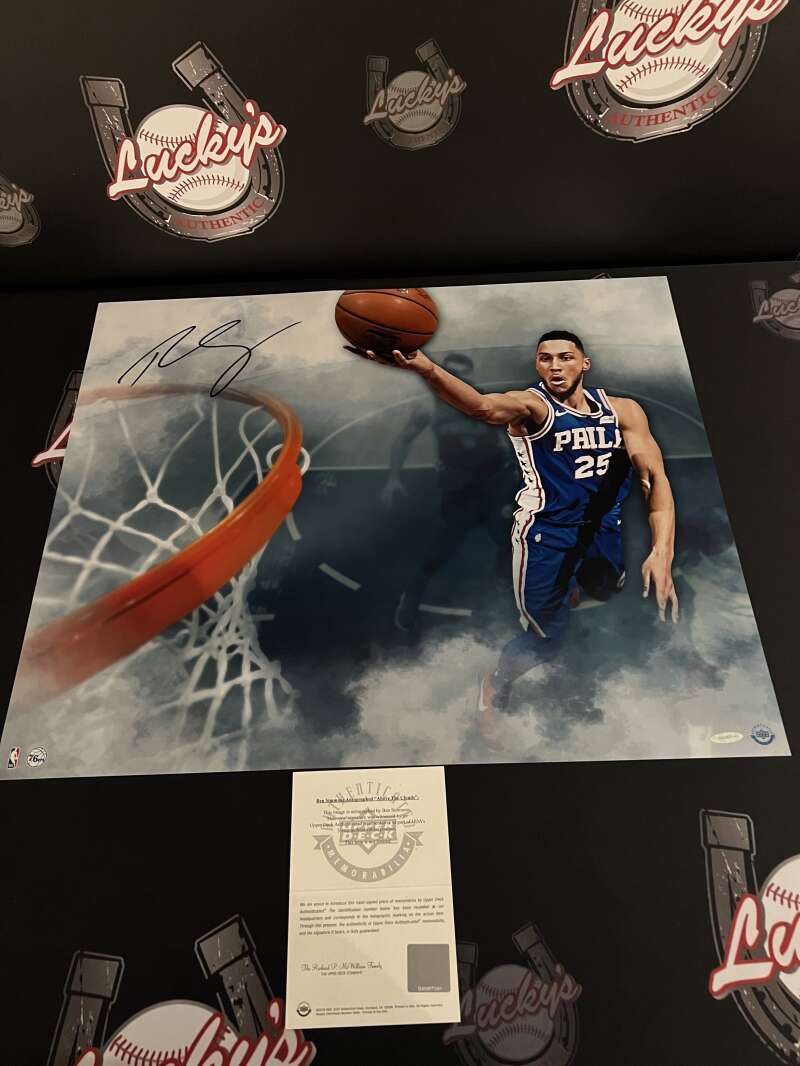 Ben Simmons Signed 24x20 Photo Above The Clouds Upper Deck UDA COA 76ers