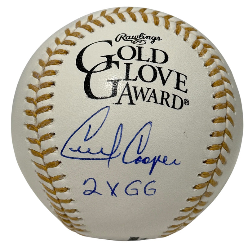 Cecil Cooper Signed Autographed Gold Glove Baseball w/ 2x GG JSA Witness COA