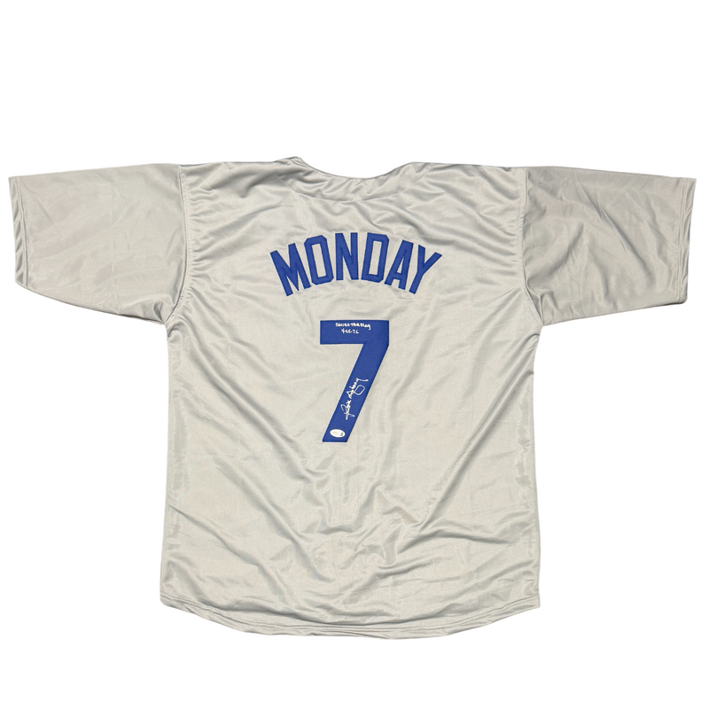 Rick Monday Signed Chicago Cubs Custom Jersey w/ Save The Flag 4/25/76 JSA W COA