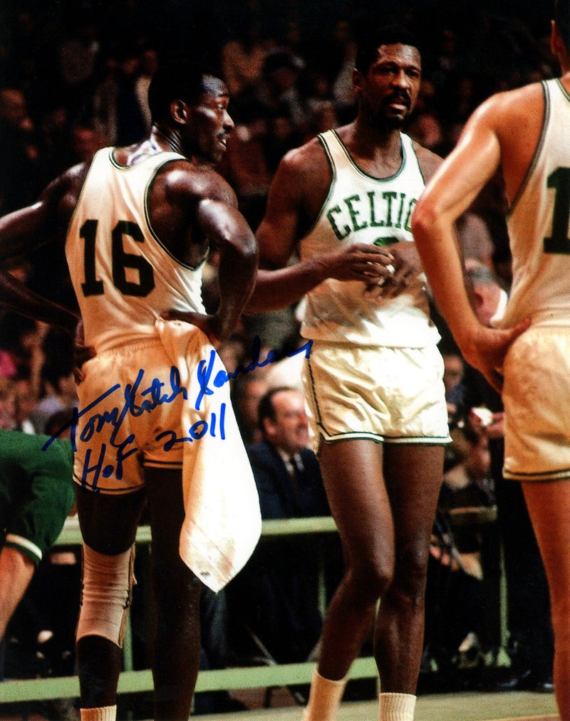Tom "Satch" Sanders Signed Boston Celtics 8x10 Photo w/ HOF 2011 LSCM COA