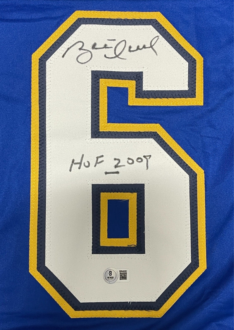Brett Hull Signed Auto Blues Custom Jersey w/ HOF 2009 Beckett Witness BAS COA