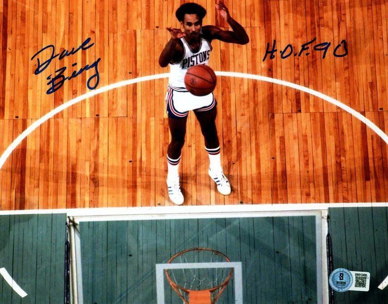 Dave Bing Signed Detroit Pistons 8x10 Photo w/ HOF 90 Beckett Witness BAS COA #1