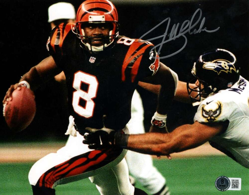 Jeff Blake Signed Cincinnati Bengals 8x10 Photo Beckett Witness BAS COA #2