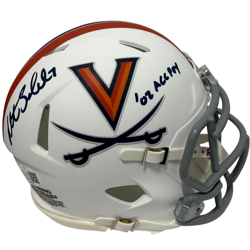 Matt Schaub Signed Virginia Cavaliers Mini Helmet w/ 02 ACC POY JSA Witness COA