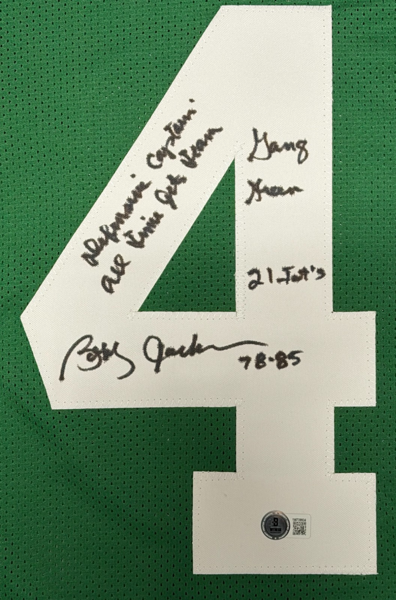 Bobby Jackson Signed New York Jets Custom Jersey w/ 5x Insc Beckett Wit BAS COA