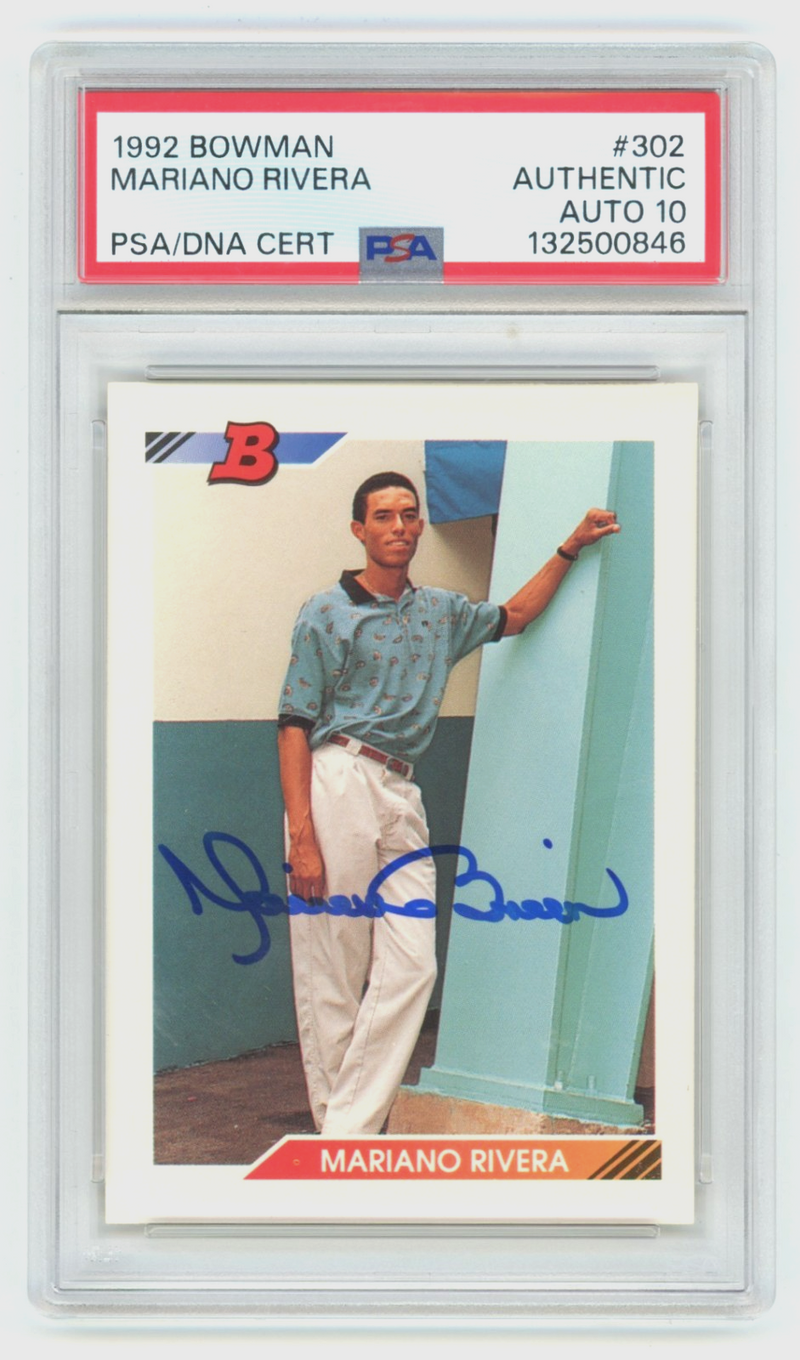 Mariano Rivera 1992 Bowman 302 Rookie RC Signed PSA 10 Auto New York Yankees HOF