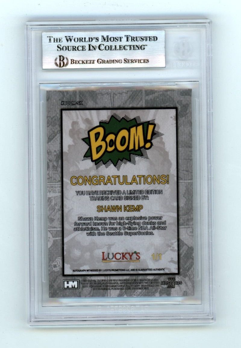Shawn Kemp 2024 Hits Memorabilia BOOM Super #1/1 Signed BGS BAS Auto Sonics