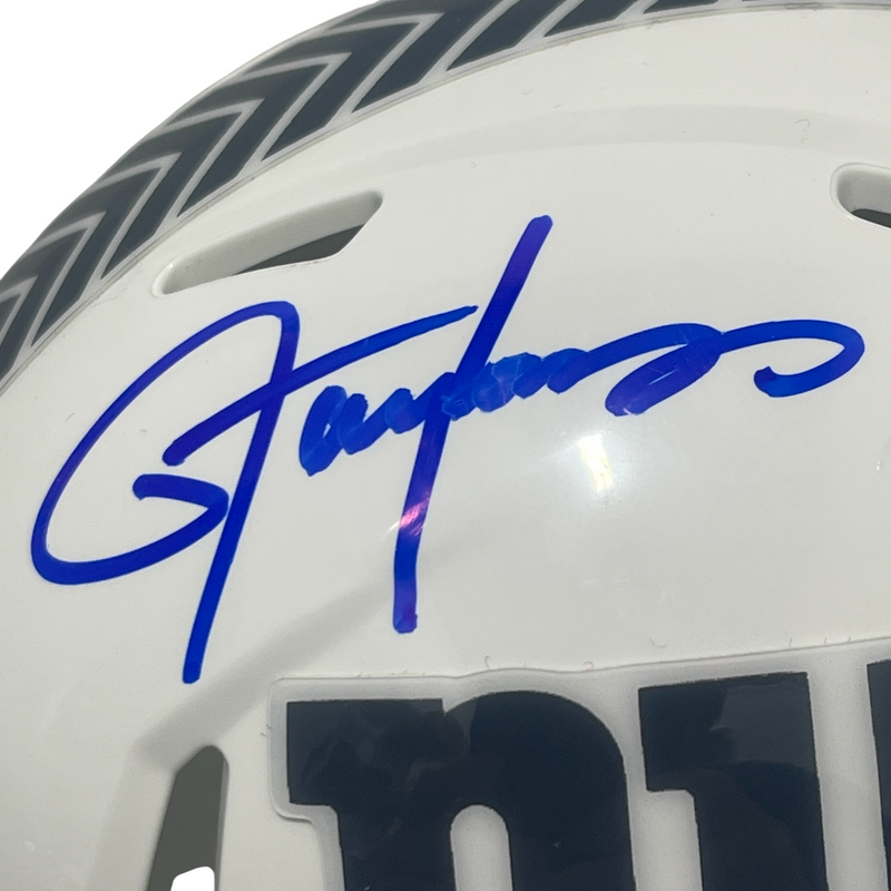 Lawrence Taylor Signed NY Giants Salute 24 Mini Helmet Beckett Witness BAS COA