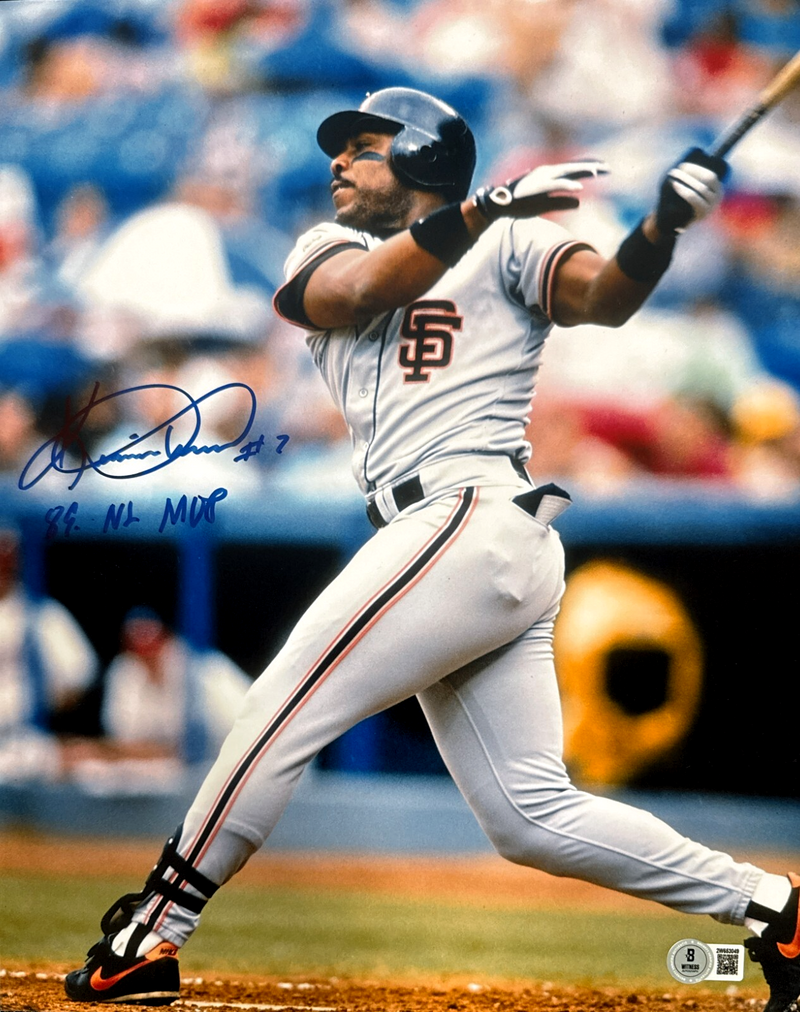 Kevin Mitchell Signed SF Giants 11x14 Photo w/ 79 NL MVP Beckett Witness BAS COA